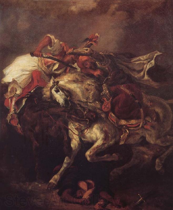 Eugene Delacroix The battle of the Giaurs with the Pascha, after Byrons poem The Giaour Spain oil painting art